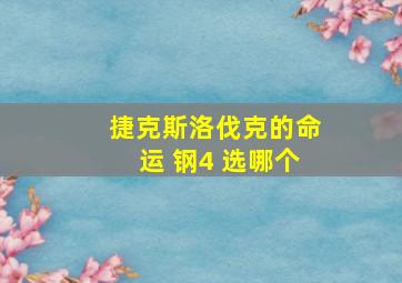 捷克斯洛伐克的命运 钢4 选哪个